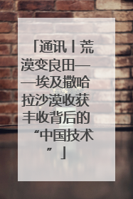 通讯丨荒漠变良田——埃及撒哈拉沙漠收获丰收背后的“中国技术”