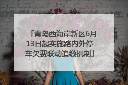 青岛西海岸新区6月13日起实施路内外停车欠费联动追缴机制
