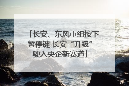 长安、东风重组按下暂停键 长安“升级”驶入央企新赛道