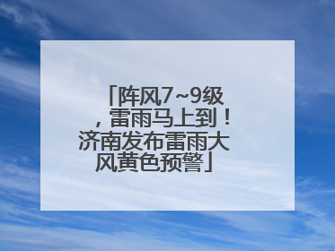 阵风7~9级，雷雨马上到！济南发布雷雨大风黄色预警