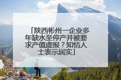 陕西彬州一企业多年缺水至停产并被要求产值虚报？知情人士表示属实