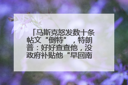 马斯克怒发数十条帖文“倒特”，特朗普：好好查查他，没政府补贴他“早回南非老家”了