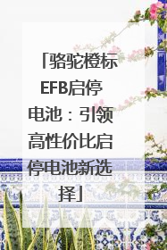 骆驼橙标EFB启停电池：引领高性价比启停电池新选择