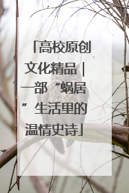 高校原创文化精品｜一部“蜗居”生活里的温情史诗