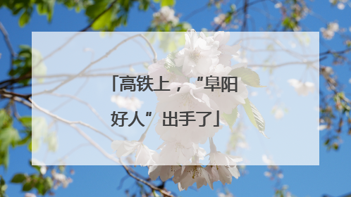 高铁上，“阜阳好人”出手了