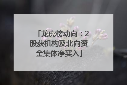 龙虎榜动向：2股获机构及北向资金集体净买入