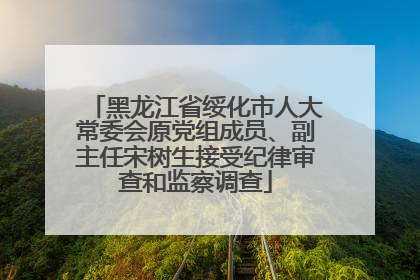 黑龙江省绥化市人大常委会原党组成员、副主任宋树生接受纪律审查和监察调查