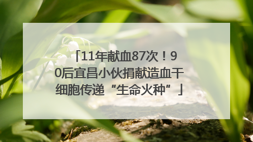 11年献血87次！90后宜昌小伙捐献造血干细胞传递“生命火种”