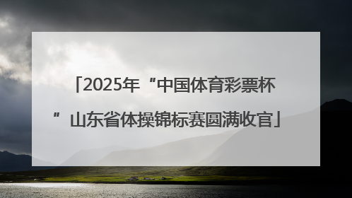 2025年“中国体育彩票杯”山东省体操锦标赛圆满收官