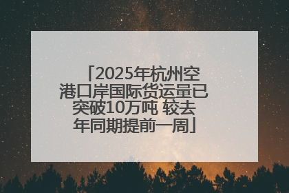 2025年杭州空港口岸国际货运量已突破10万吨 较去年同期提前一周
