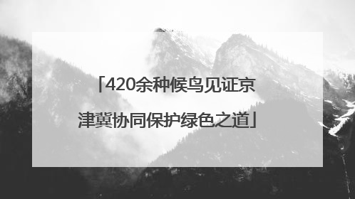 420余种候鸟见证京津冀协同保护绿色之道